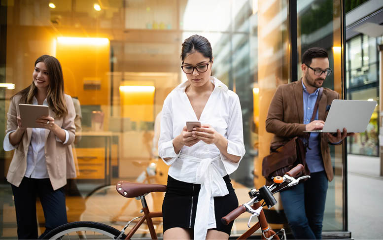 Business people team digital device technology connecting concept