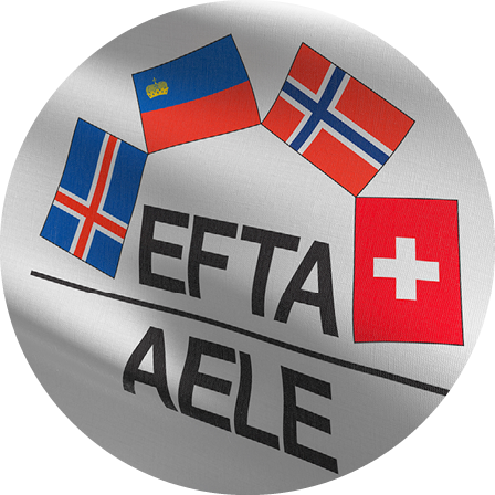 Flag of EFTA or European Free Trade Association  3D rendering illustration of waving sign symbol 