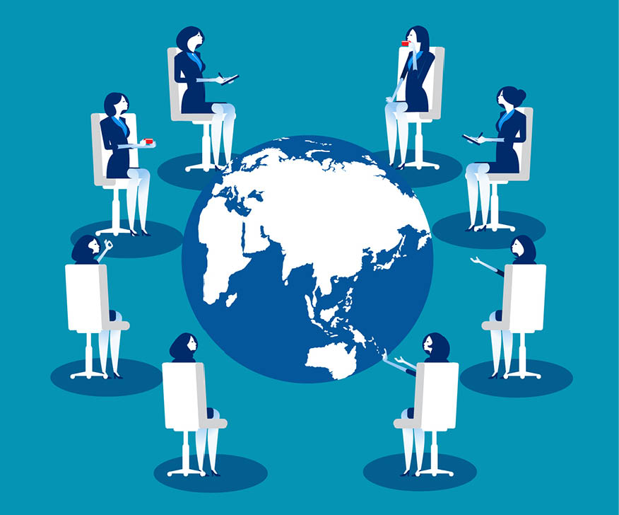 Worldwide Conference  Business person meeting  Concept business vector 