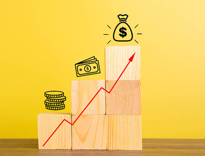 Progress growth income profit success with growth arrow  Business concept  