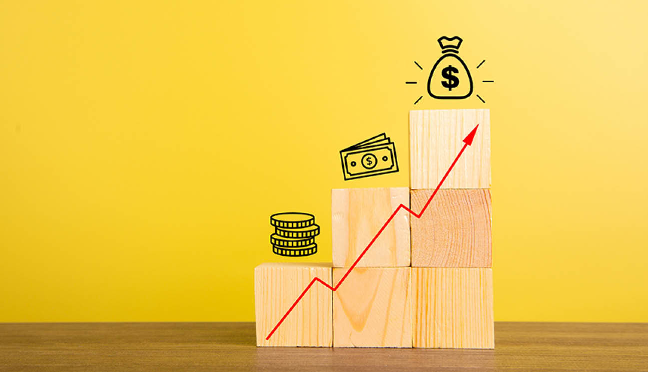 Progress growth income profit success with growth arrow  Business concept  